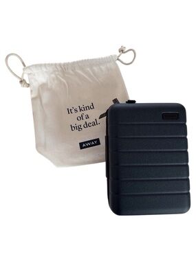 Away The Mini Travel Toiletry Case Navy Blue Hard Shell w/ Dust Bag
